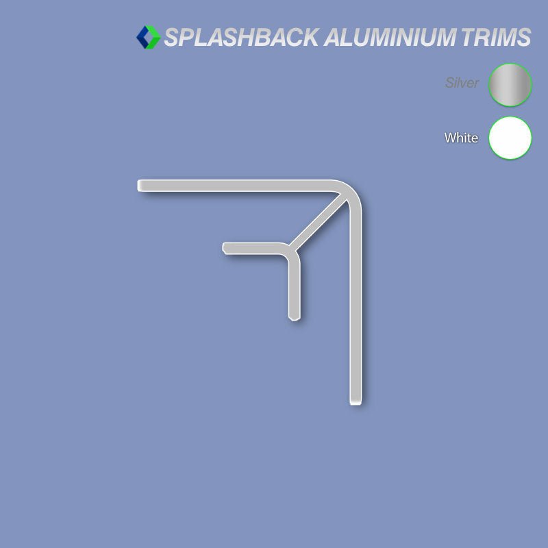Kitchen Splashback External Corner Trim - 4.5mm - ALU Splashback Trim - Cladding Direct