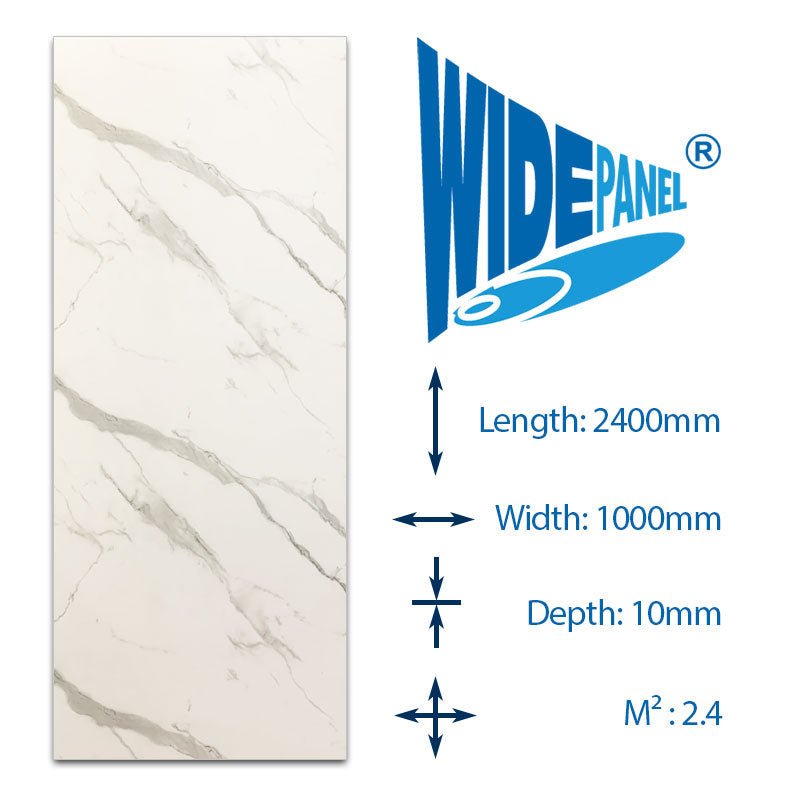 Milan Carrara Gloss Shower Panel - Marble Style - Cladding Direct