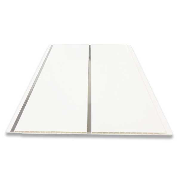 White Silver 2 Strip Ceiling Panel - Urban Style - Cladding Direct