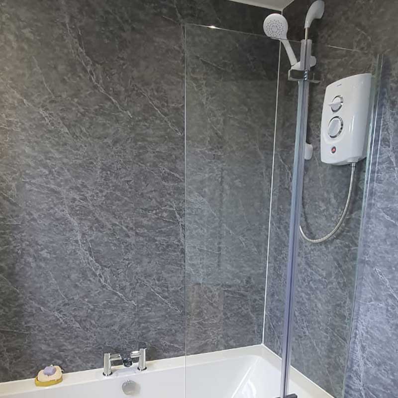 Capri Grey Matt Shower Panel - Stone Style - Cladding Direct