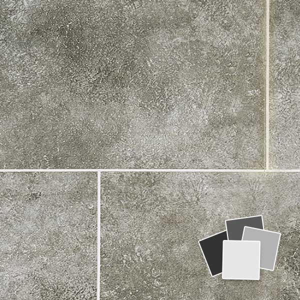 Grey Stone Tile Matt 600mm PVC Wall Panel Sample - Tile Effect - Cladding Direct