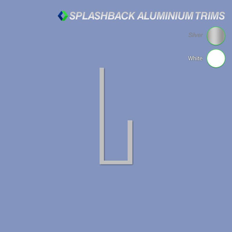 Kitchen Splashback End U Trim - 4.5mm - ALU Splashback Trim - Cladding Direct