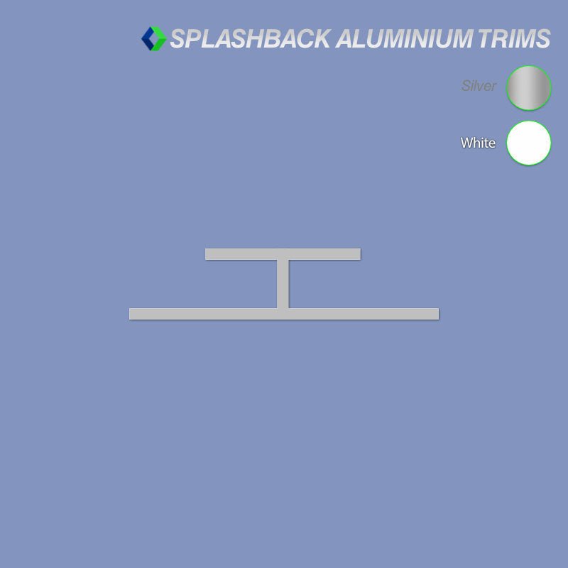 Kitchen Splashback H Trim - 4.5mm - ALU Splashback Trim - Cladding Direct