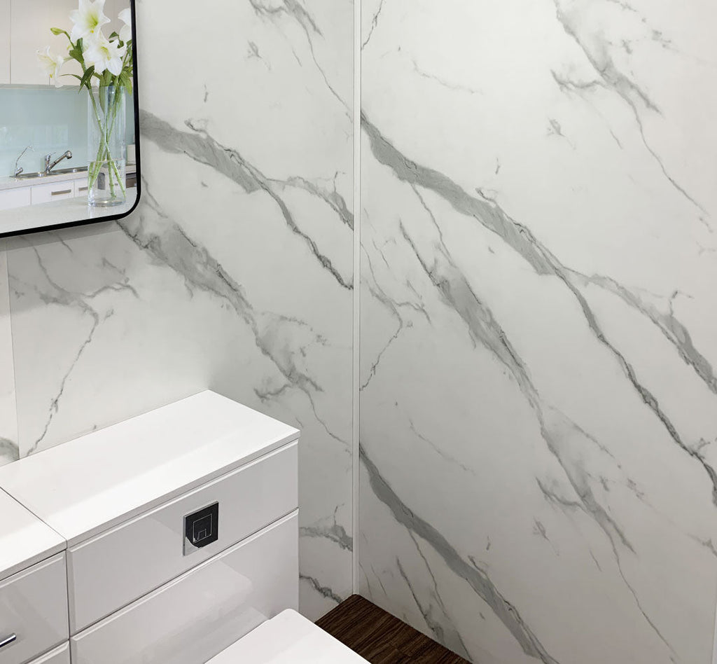 Milan Carrara Matt Shower Panel - Marble Style - Cladding Direct