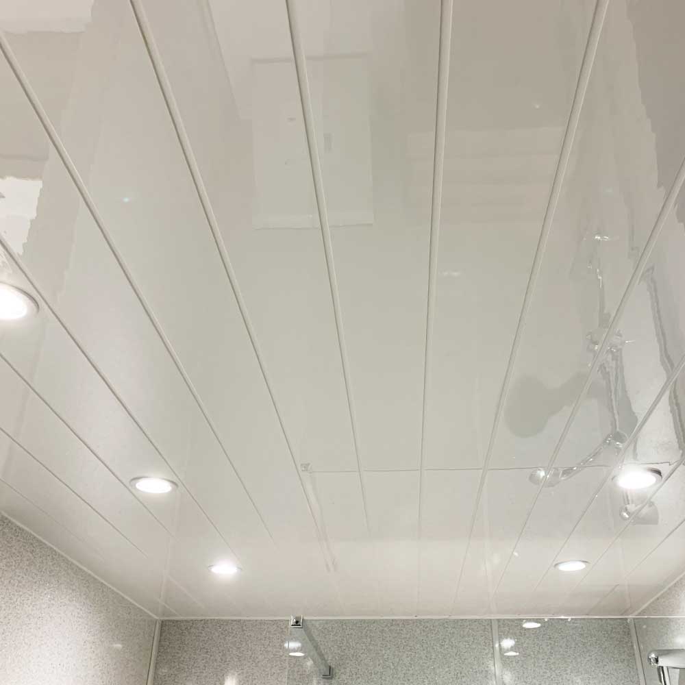 White White 2 Strip Ceiling Panel - Urban Style - Cladding Direct